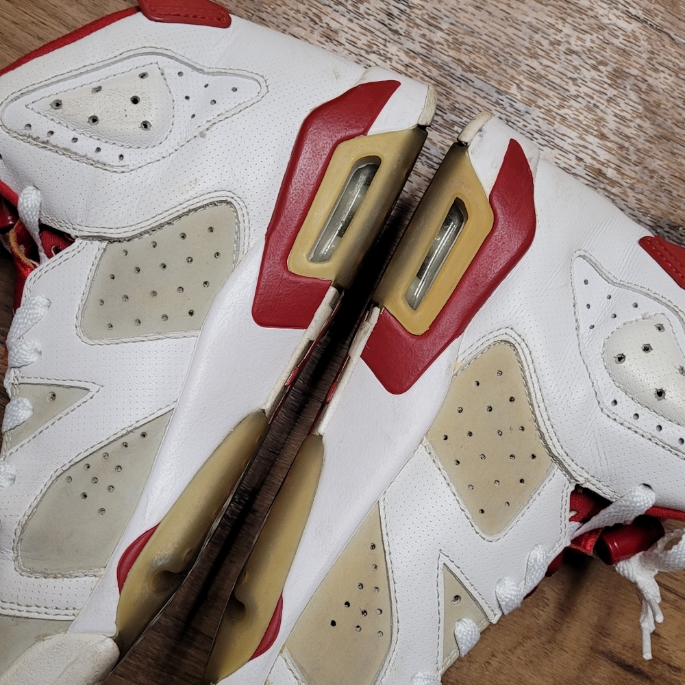 Nike Boys Air Jordan 6 Retro 384665-113 Red White Sz 6.5 / Sz 8 women - Picture 6 of 10